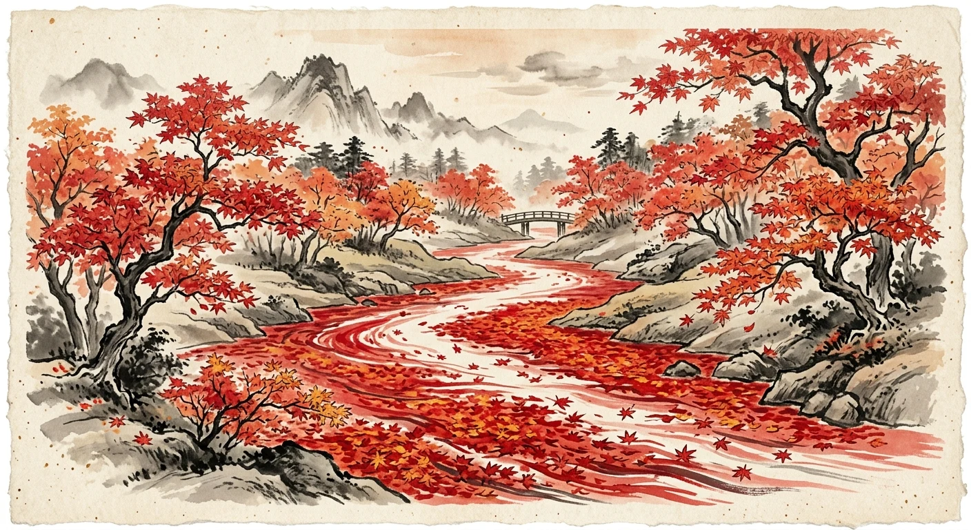 ちはやぶる 神代もきかず 竜田川（在原業平朝臣）の情景