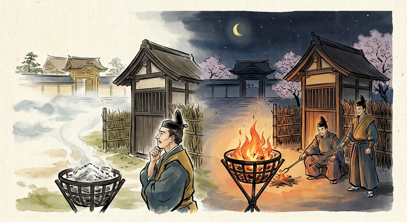みかきもり 衛士のたく火の 夜は燃え（大中臣能宣）の情景