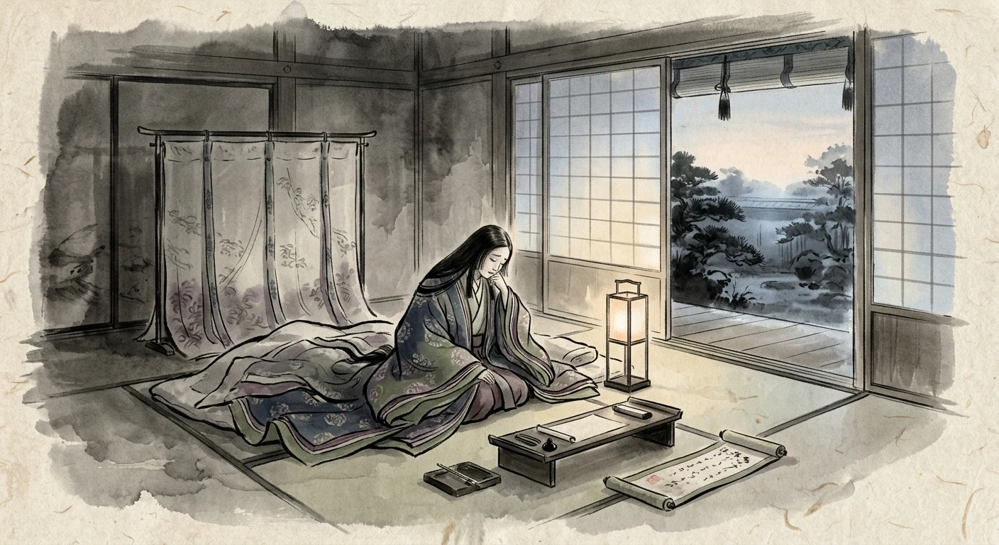 嘆きつつ ひとり寝る夜の 明くる間は（右大将道綱母）の情景