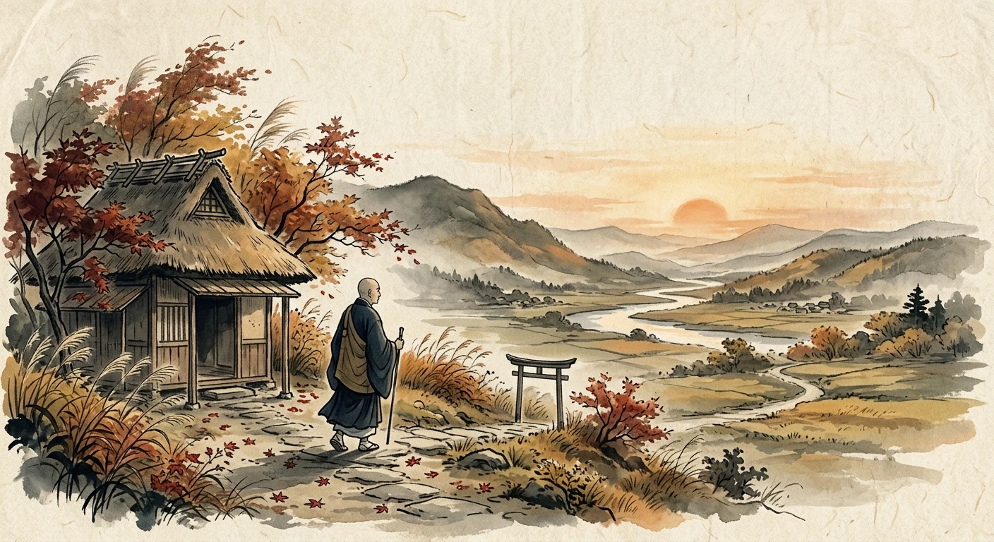 寂しさに 宿を立ち出でて ながむれば（良暹法師）の情景