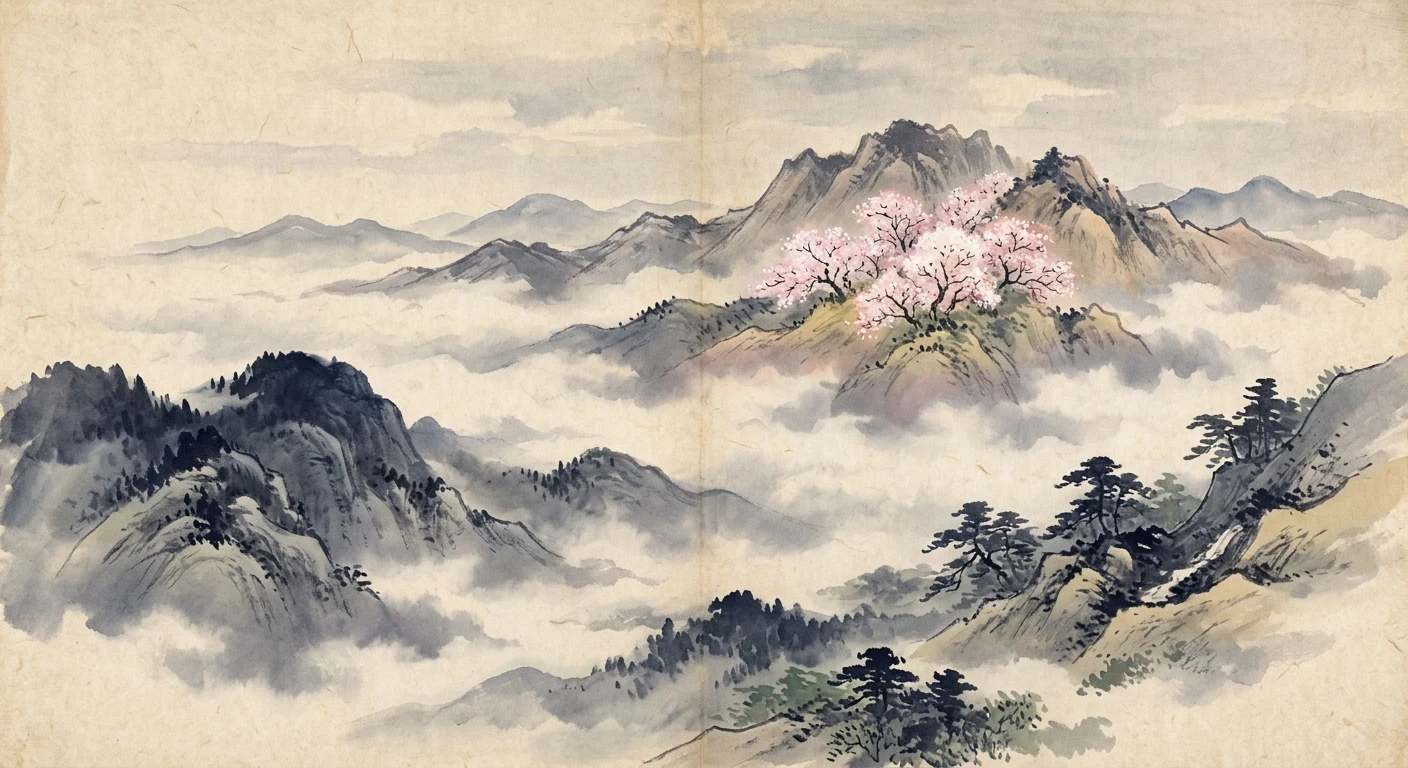 高砂の 尾の上の桜 咲きにけり（前権中納言匡房）の情景