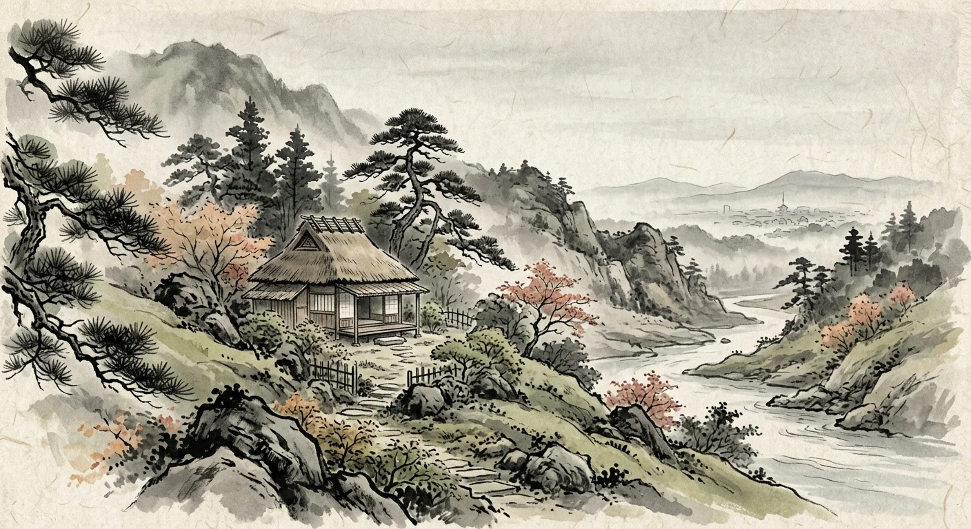 わが庵は 都のたつみ しかぞ住む（喜撰法師）の情景