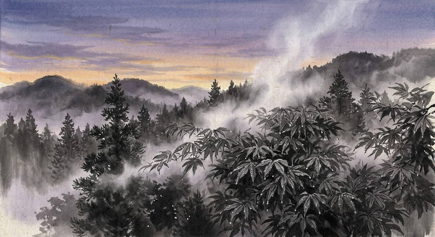 村雨の 露もまだひぬ 真木の葉に（寂蓮法師）の情景